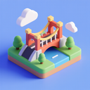 icon_geography_bridge_3d_isometric icon preview