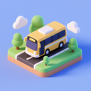 icon_geography_bus_3d_isometric icon preview
