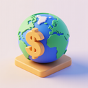 icon_geography_dollar_sign_3d_isometric icon preview