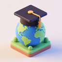 icon_geography_graduation_cap_3d_isometric icon preview
