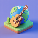 icon_geography_guitar_3d_isometric icon preview