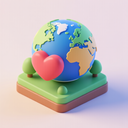 icon_geography_heart_3d_isometric icon preview