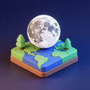 icon_geography_moon_3d_isometric icon preview