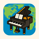icon_geography_piano_cartoon icon preview