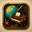 icon_geography_piano_steampunk icon preview