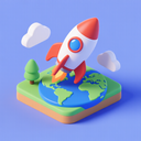 icon_geography_rocket_3d_isometric icon preview