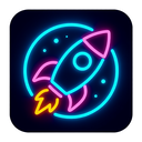 icon_geography_rocket_neon icon preview