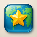 icon_geography_star_glassy icon preview