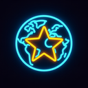 icon_geography_star_neon icon preview