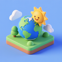 icon_geography_sun_3d_isometric icon preview