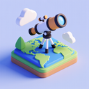 icon_geography_telescope_3d_isometric icon preview