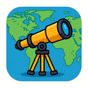 icon_geography_telescope_cartoon icon preview