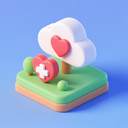 icon_health_cloud_3d_isometric icon preview