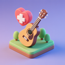 icon_health_guitar_3d_isometric icon preview