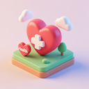 icon_health_heart_3d_isometric icon preview