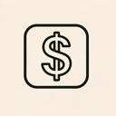 icon_history_dollar_sign_thin icon preview