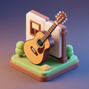 icon_history_guitar_3d_isometric icon preview