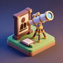 icon_history_telescope_3d_isometric icon preview