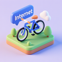 icon_internet_bicycle_3d_isometric icon preview