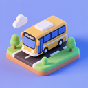 icon_internet_bus_3d_isometric icon preview