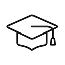icon_internet_graduation_cap_minimal_outline icon preview