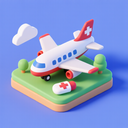 icon_medicine_airplane_3d_isometric icon preview