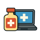 icon_medicine_laptop_cartoon icon preview