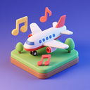 icon_music_airplane_3d_isometric icon preview