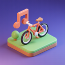 icon_music_bicycle_3d_isometric icon preview