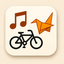 icon_music_bicycle_origami icon preview