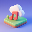 icon_music_cloud_3d_isometric icon preview