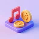 icon_music_coin_3d_isometric icon preview