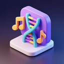icon_music_dna_strand_3d_isometric icon preview