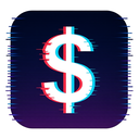 icon_music_dollar_sign_digital_glitch icon preview