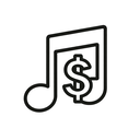 icon_music_dollar_sign_minimal_outline icon preview