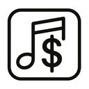 icon_music_dollar_sign_monochrome icon preview