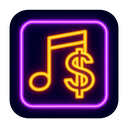 icon_music_dollar_sign_neon icon preview