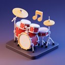 icon_music_drum_3d_isometric icon preview