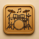 icon_music_drum_embossed icon preview