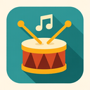 icon_music_drum_flat_design icon preview