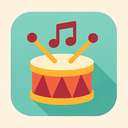 icon_music_drum_flat_pastel icon preview