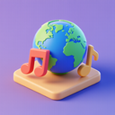 icon_music_globe_3d_isometric icon preview