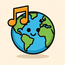 icon_music_globe_cartoon icon preview