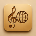 icon_music_globe_embossed icon preview