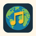 icon_music_globe_flat_design icon preview