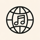icon_music_globe_minimal_outline icon preview