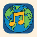 icon_music_globe_rounded icon preview