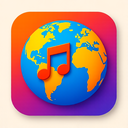 icon_music_globe_vibrant_colors icon preview