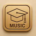 icon_music_graduation_cap_embossed icon preview