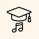 icon_music_graduation_cap_minimal_outline icon preview